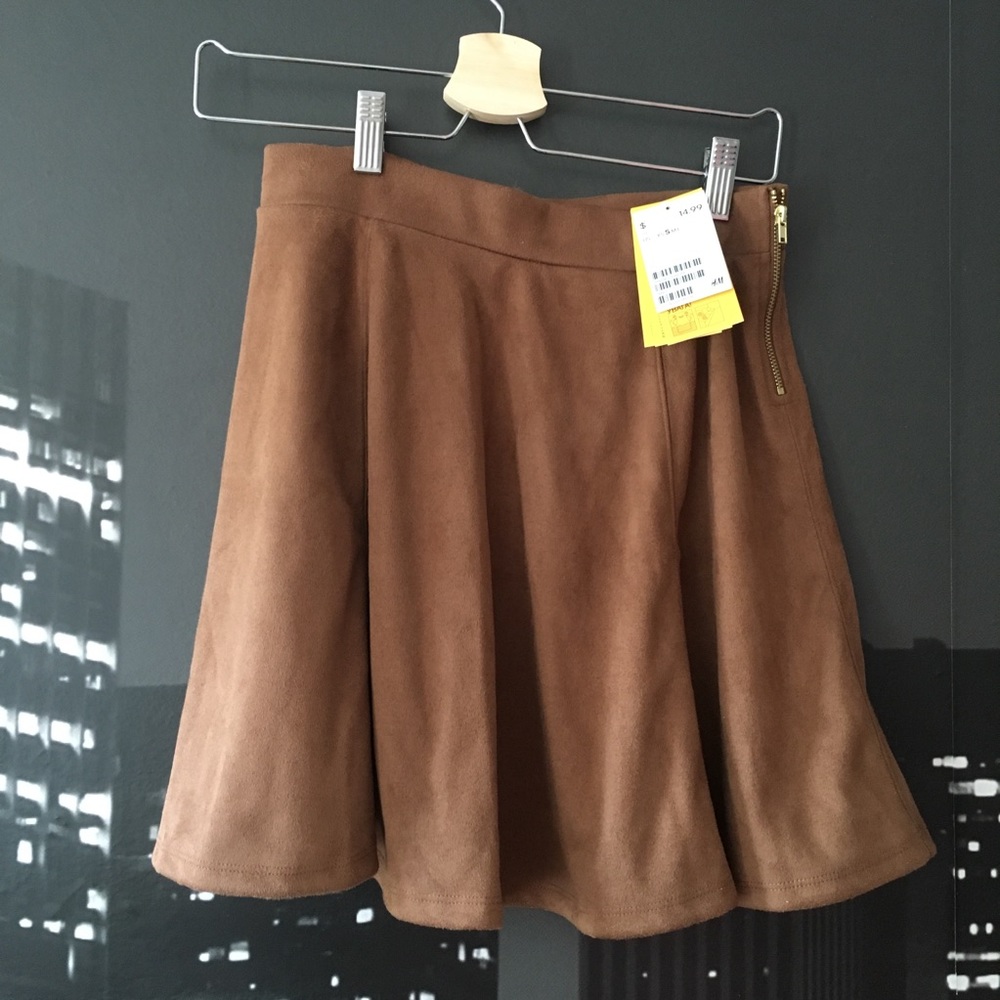 Suede effect skirt
